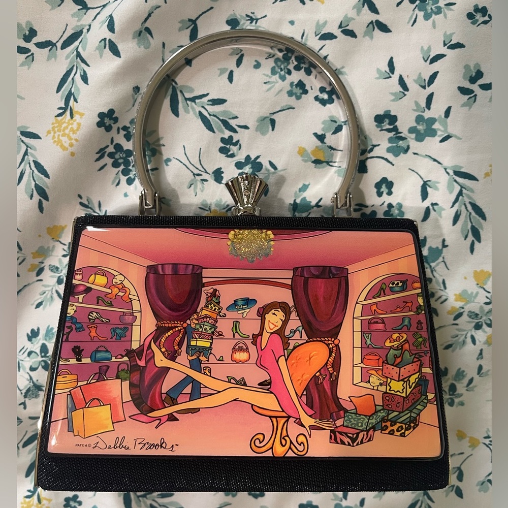 New signed Debbie Brooks clutch handbag